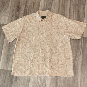 Eddie Bauer Tan Patterned Men's Shirt